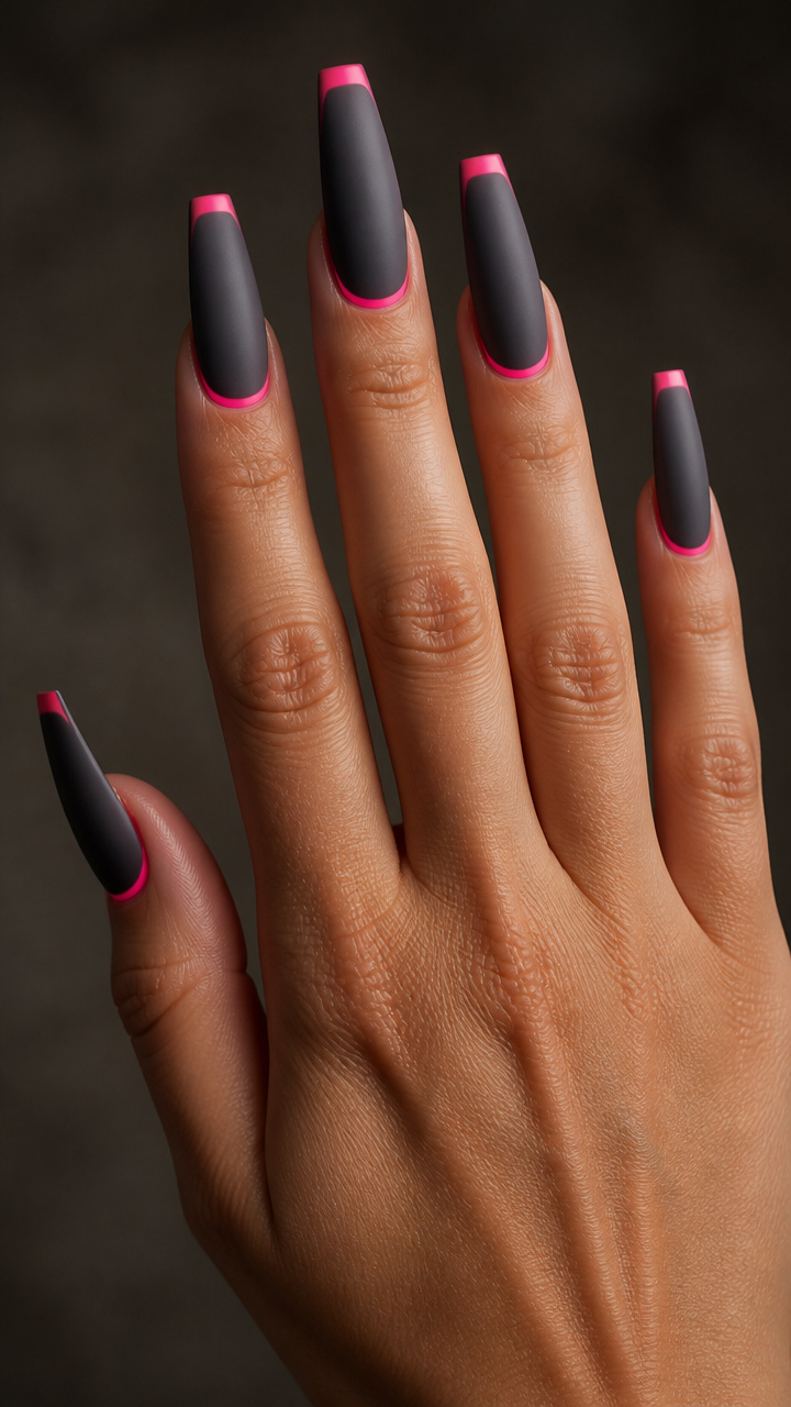 Smoked Glass Coffin Nails with Inner Glow Liner