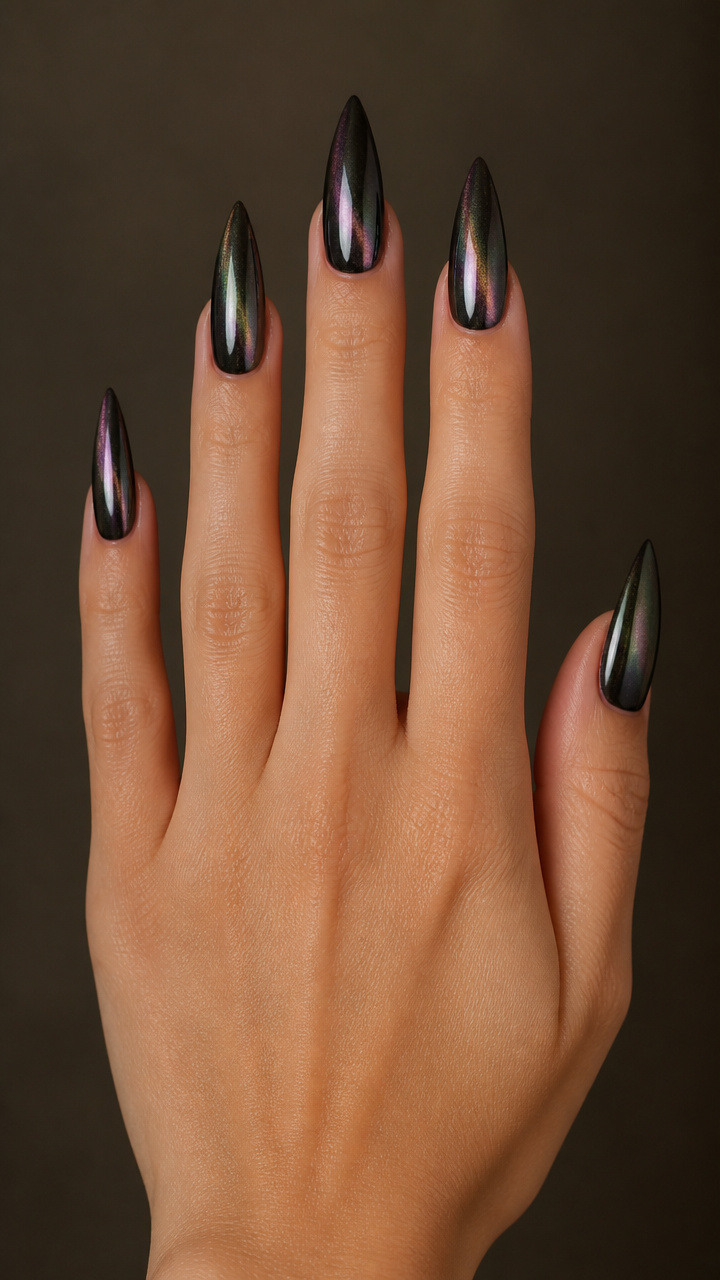 Iridescent Sheer Overlay with Black Base