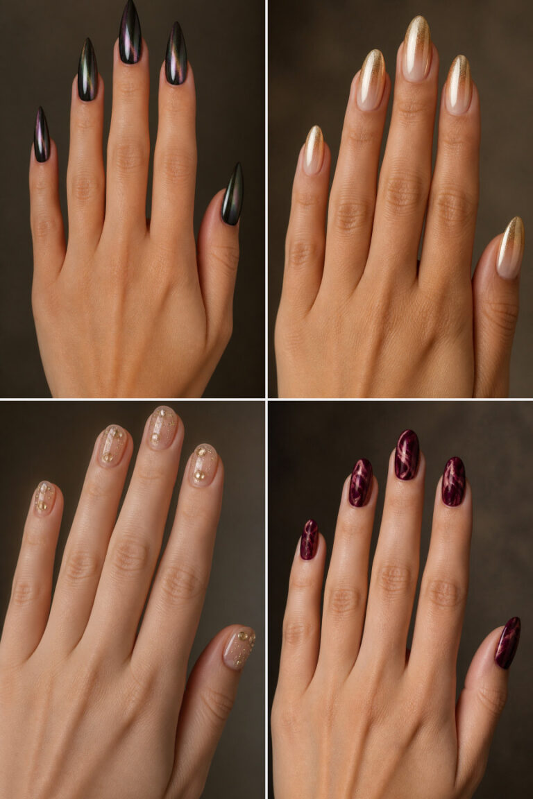 12 Martini and Champagne Bubble Nails for a NYE Cocktail Party