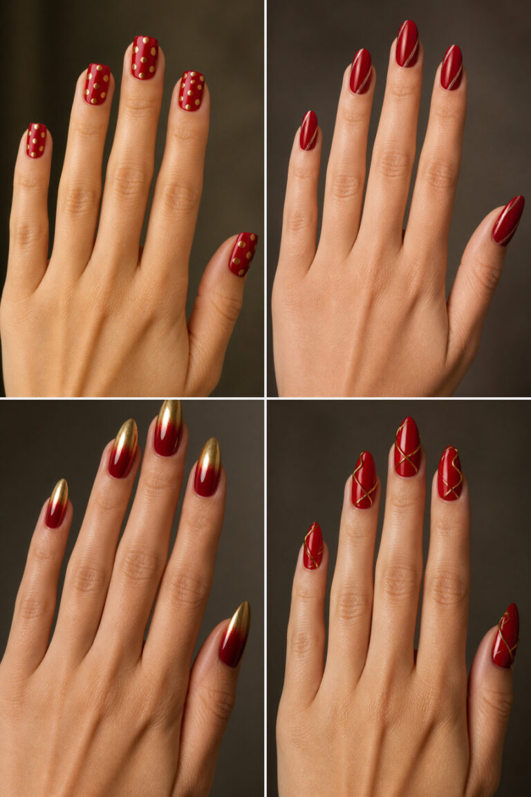 13 Red and Gold New Year Nails for Bold Style