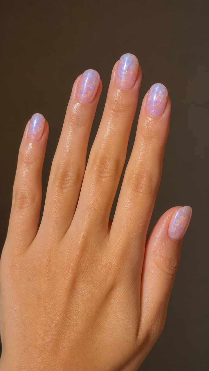 Iridescent Jelly Nails with Inner Glow Effect
