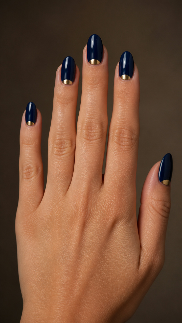 Minimalist Gold Half-Moon Design