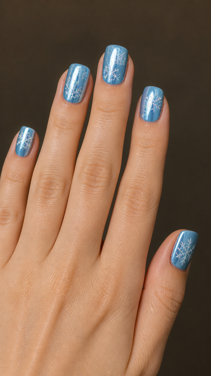 Snowflake Chrome Accents on Short Squares
