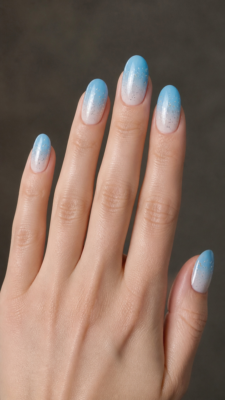 Winter Moon Gradient with Silver Flecks
