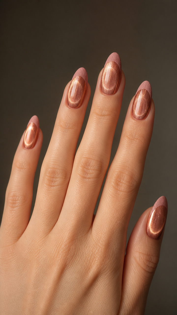 Rose Gold Cat Eye with Velvet Tips