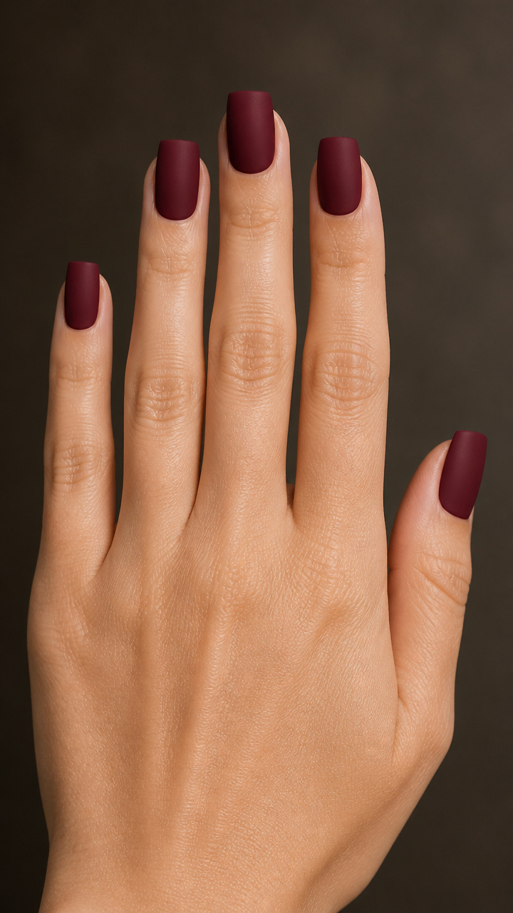 Deep Burgundy Matte Square