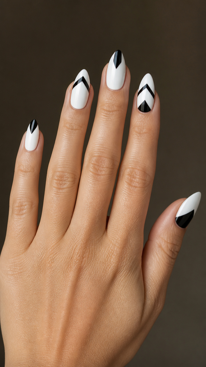 Black and White Geometric Accent