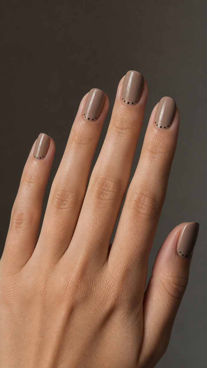 Cool Taupe with Minimalist Dot Art
