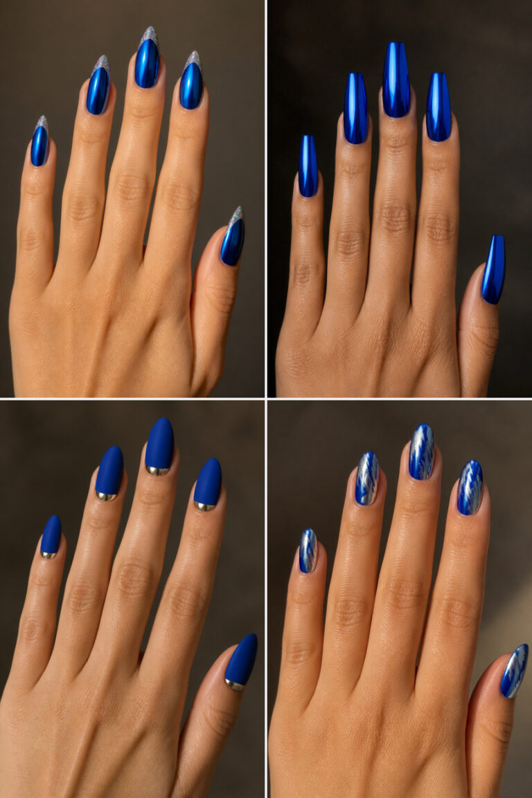 15 Cobalt Blue NYE Nails Pinterest Is Obsessed With
