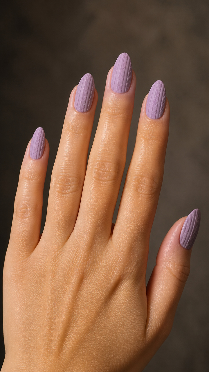 Dusty Lavender With Tiny Knit Sweater Texture