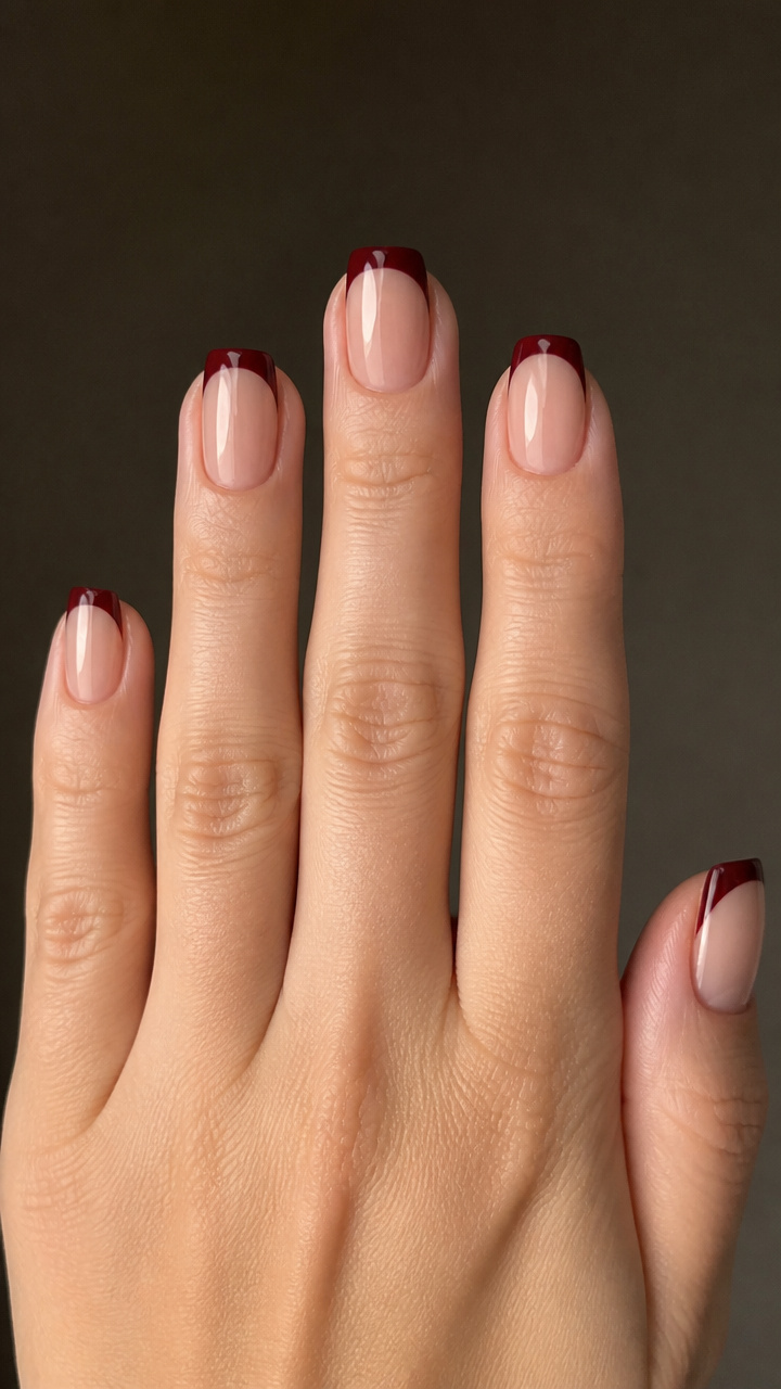 Frosted Berry French Tips