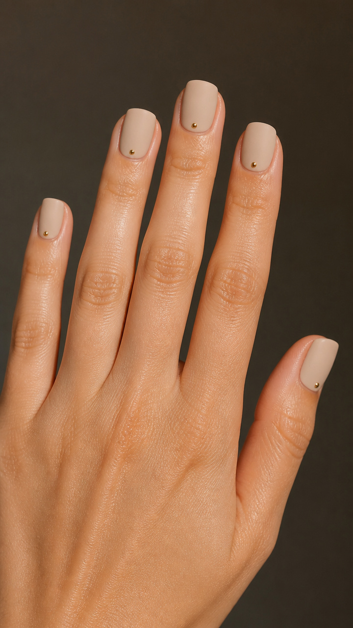 Oatmeal Matte with Tiny Gold Dots