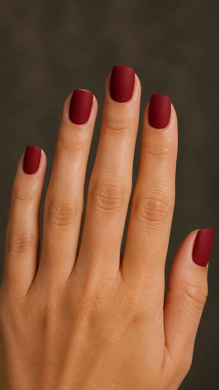 Crimson Velvet with Matte Top Coat