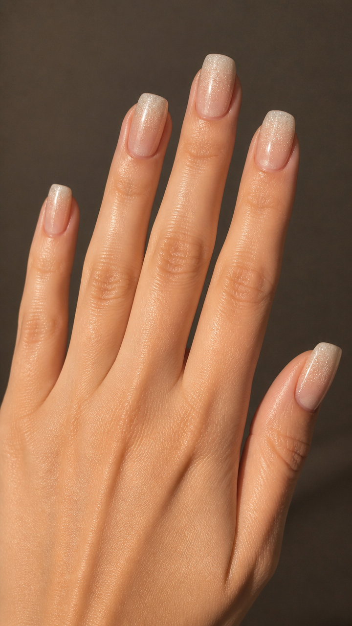 Champagne Ombré with Frosted Tips