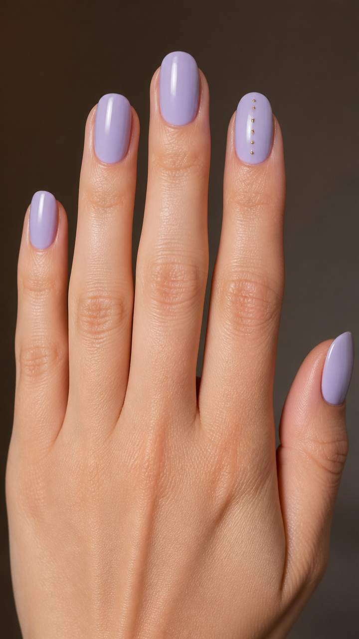 Soft Lilac with Minimalist Gold Dot Trail