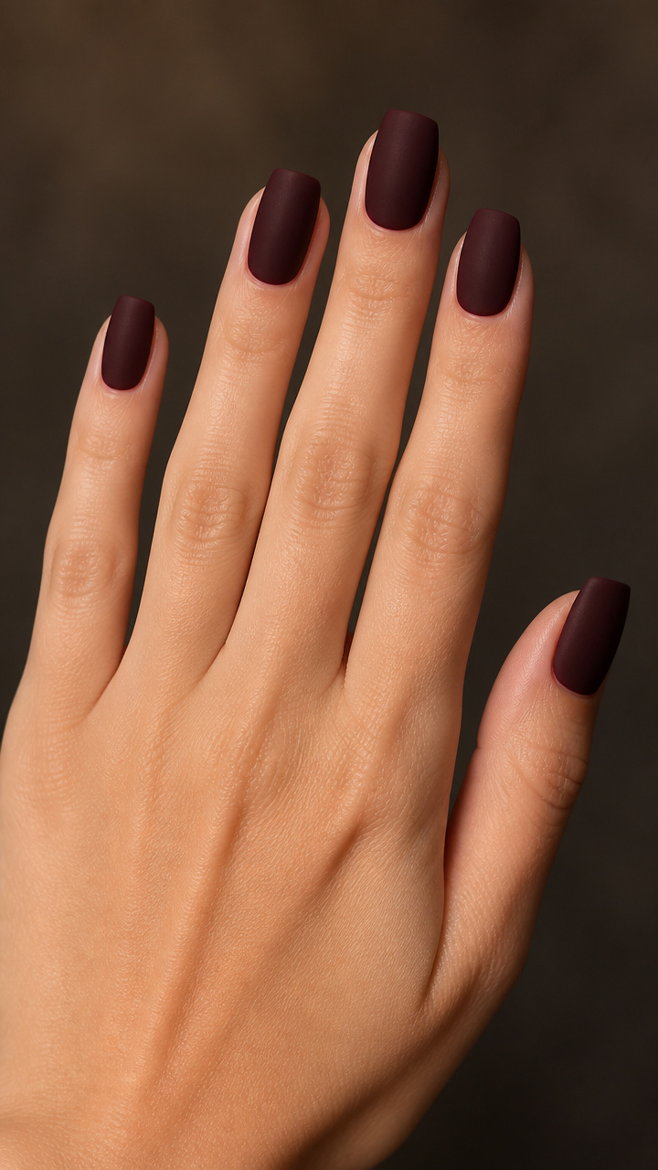 Black Cherry Square with Matte Top Coat
