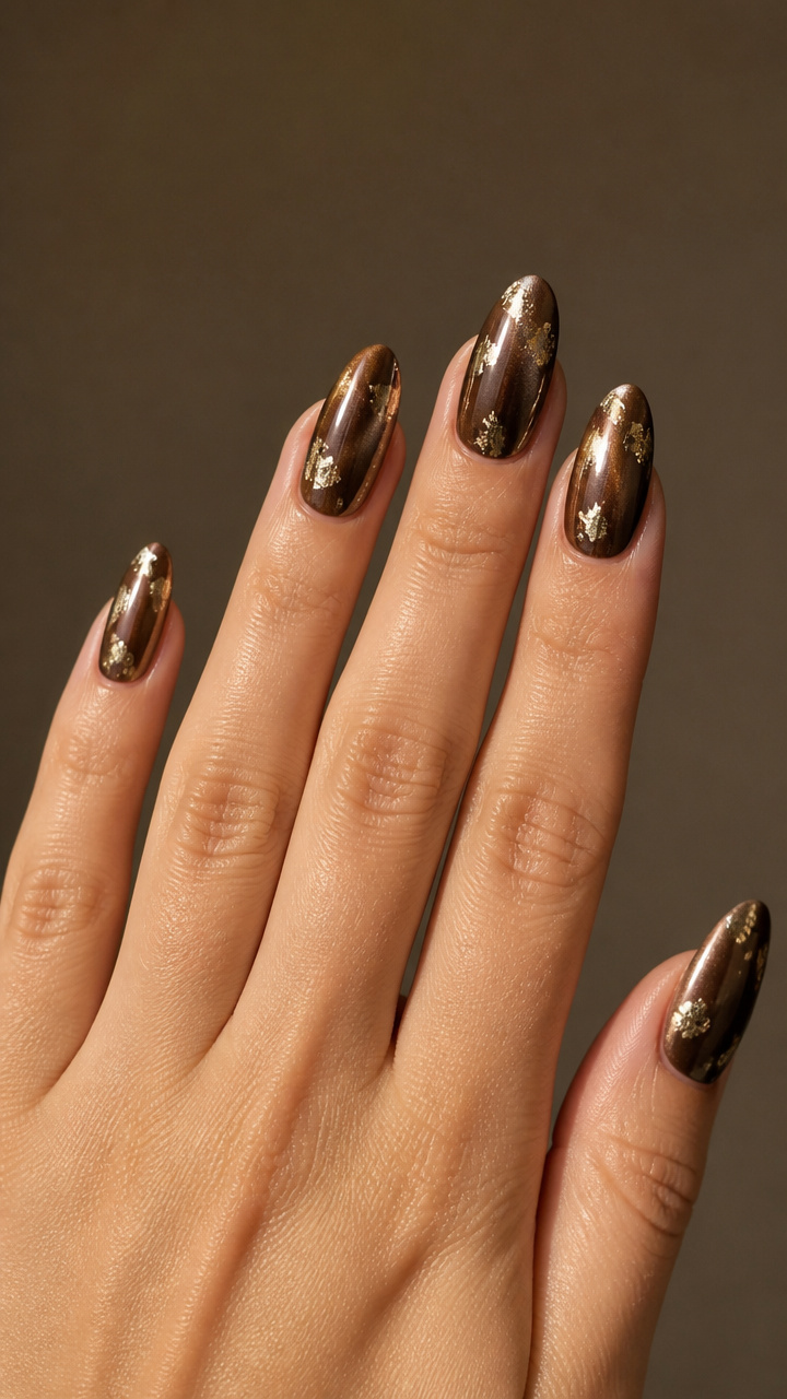 Espresso Chrome With Floating Silver Leaf Flecks