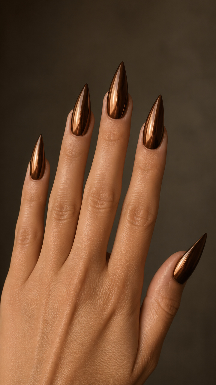 Deep Espresso Chrome Stiletto Glam