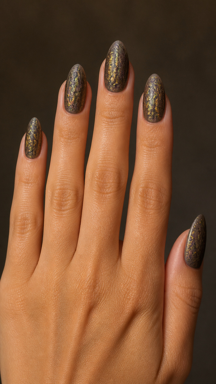 Espresso Chrome With Holographic Crackle Top