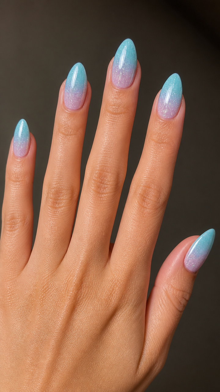 Icy Mermaid Ombre Almond