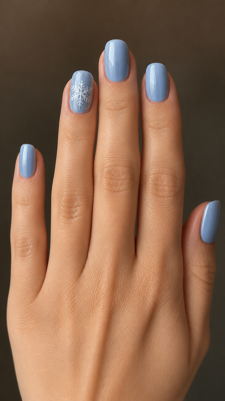 Snowflake Stencil Accent Nails
