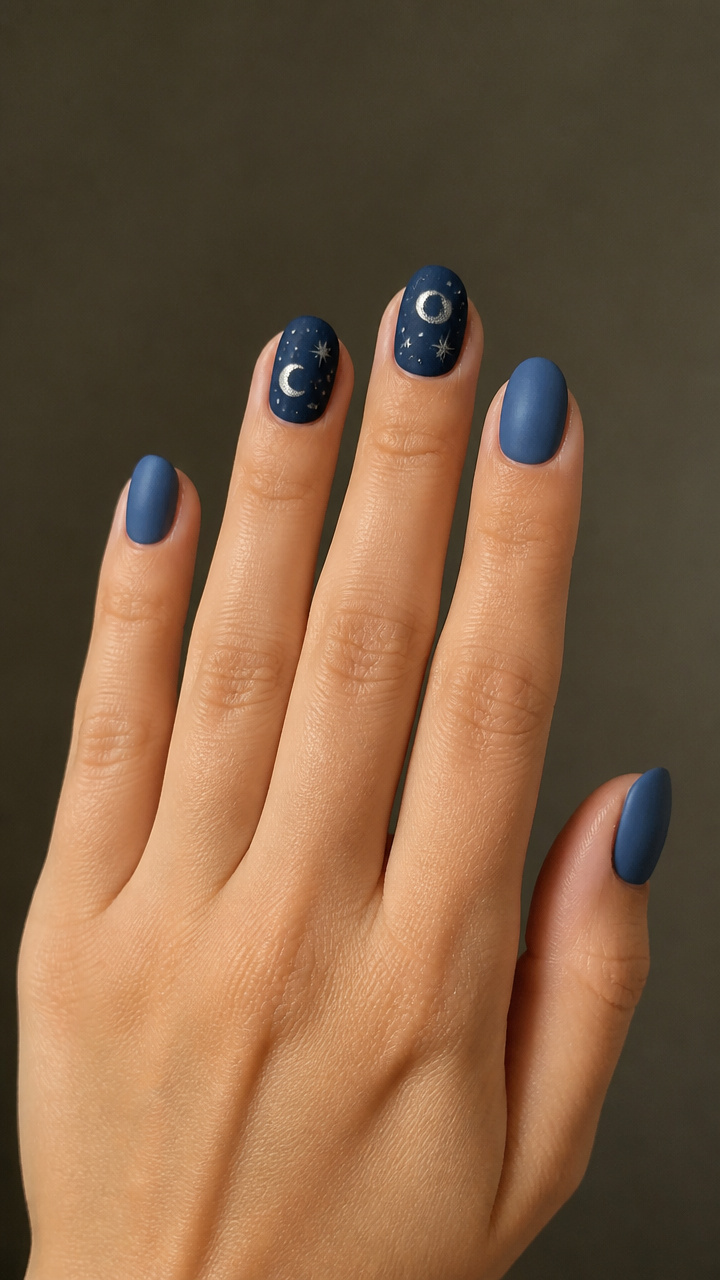 Icy Blue Moon and Star Accents