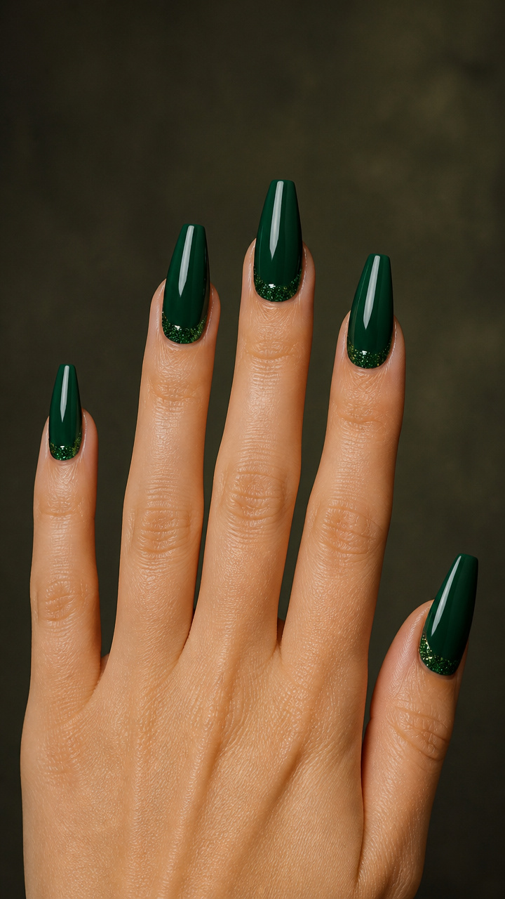 Glittered Emerald Cuticle Line