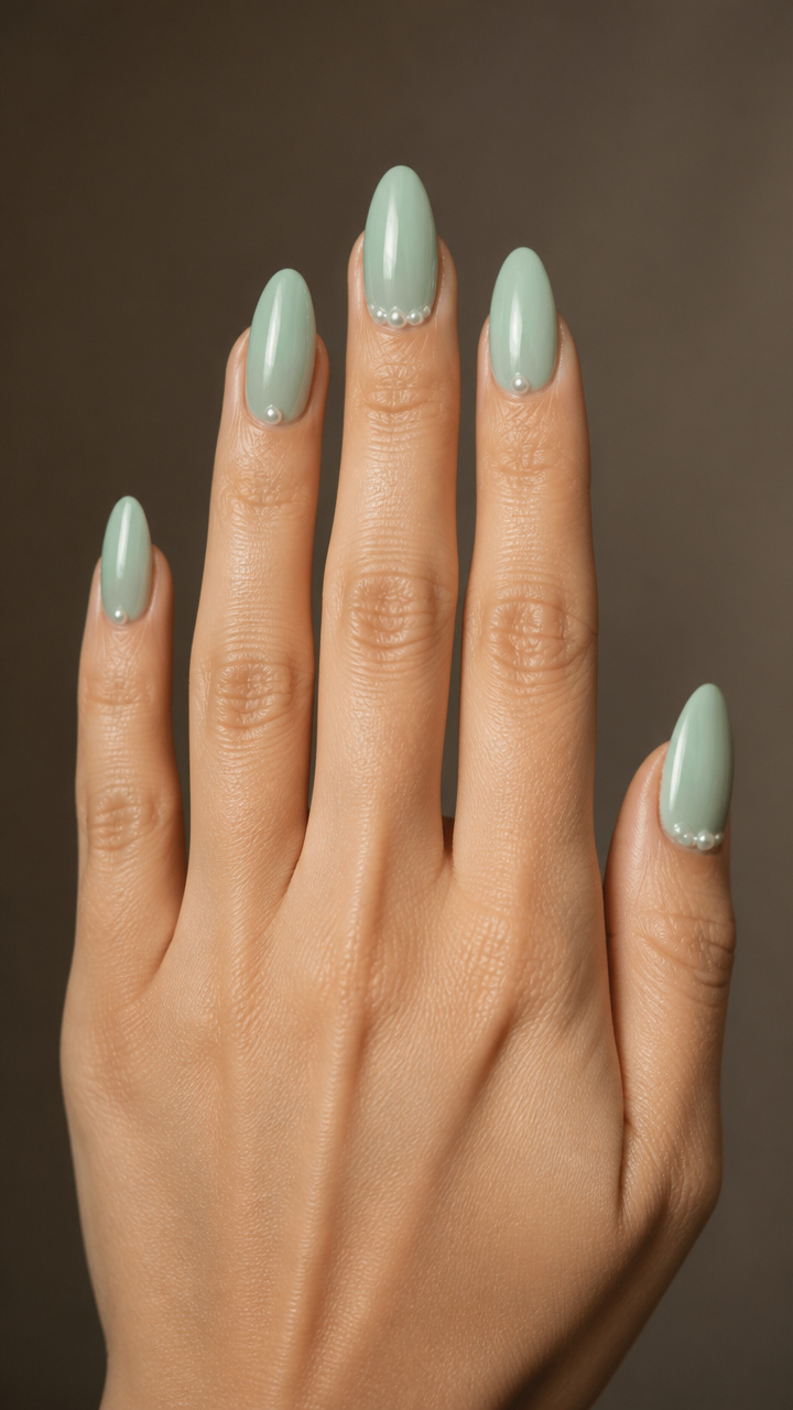 Seafoam Jade With Tiny Pearl Embellishments