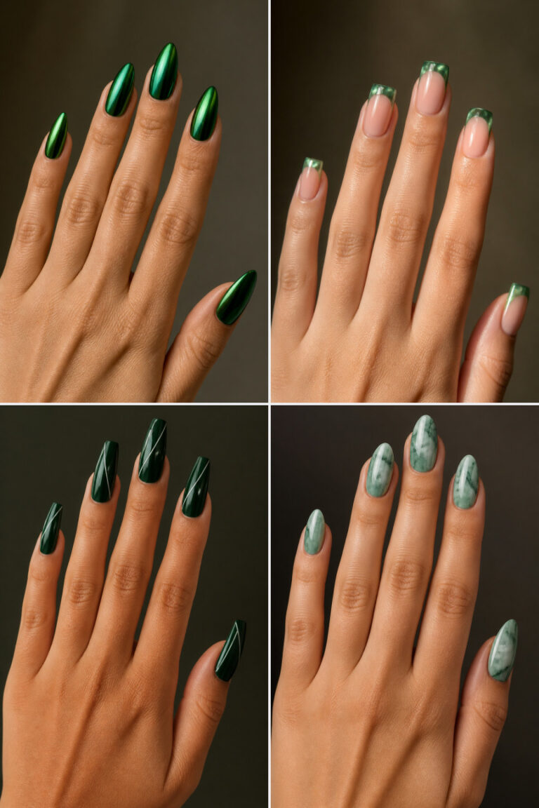 15 Jade and Emerald Green Nails for a Lucky New Year Start