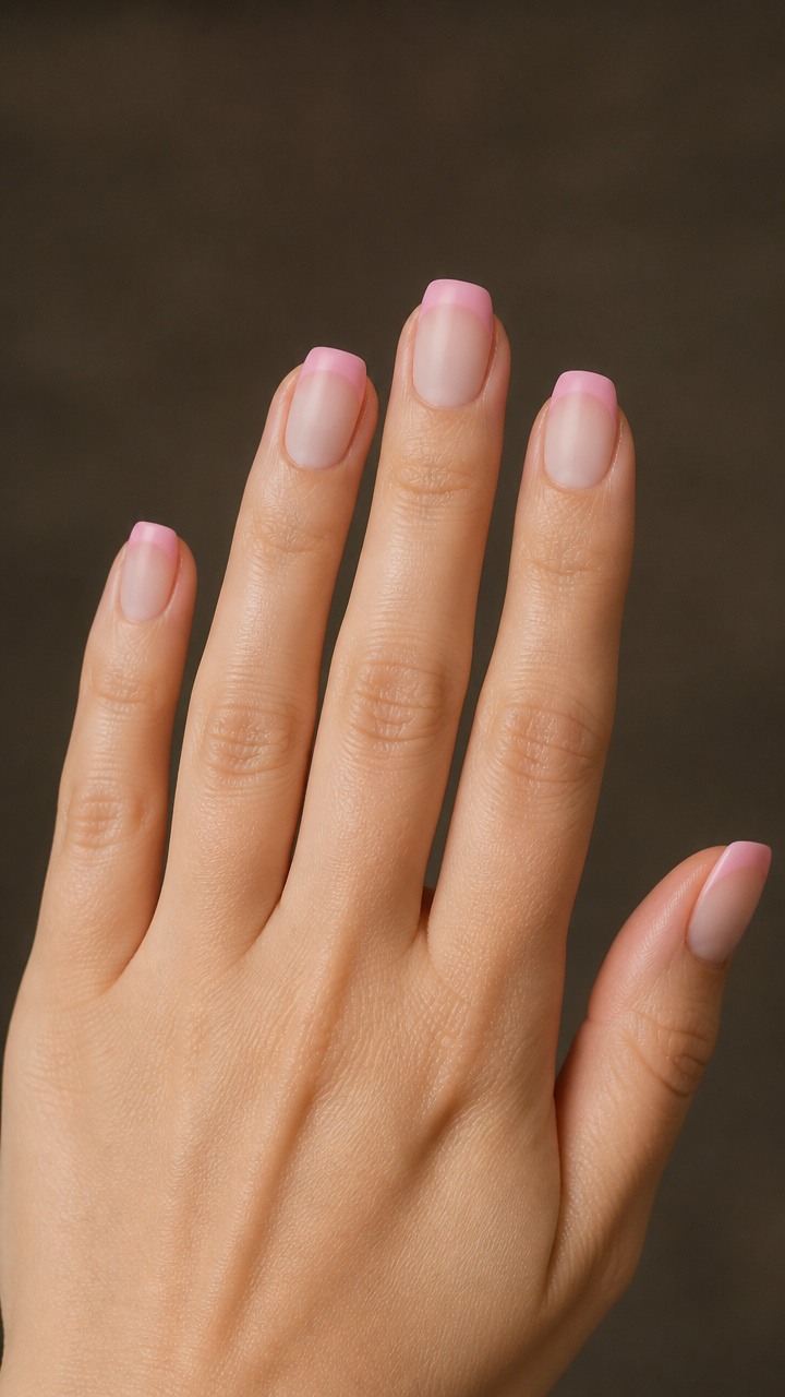 Blush Pink Tips with Matte Topcoat
