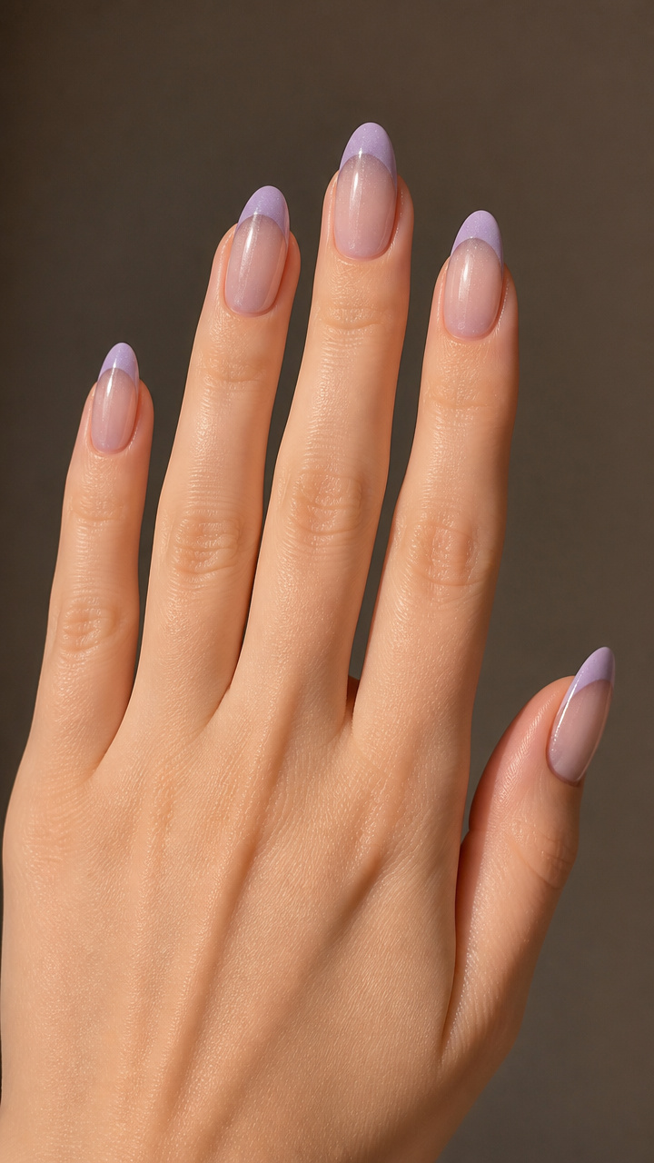 Dusty Lavender Tips with Frosted Glaze