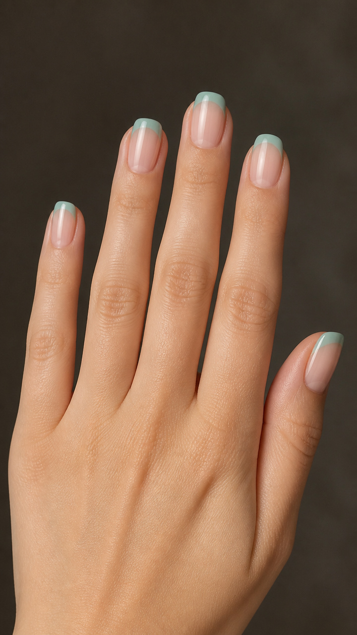 Seafoam Green Tips with Matte Halo
