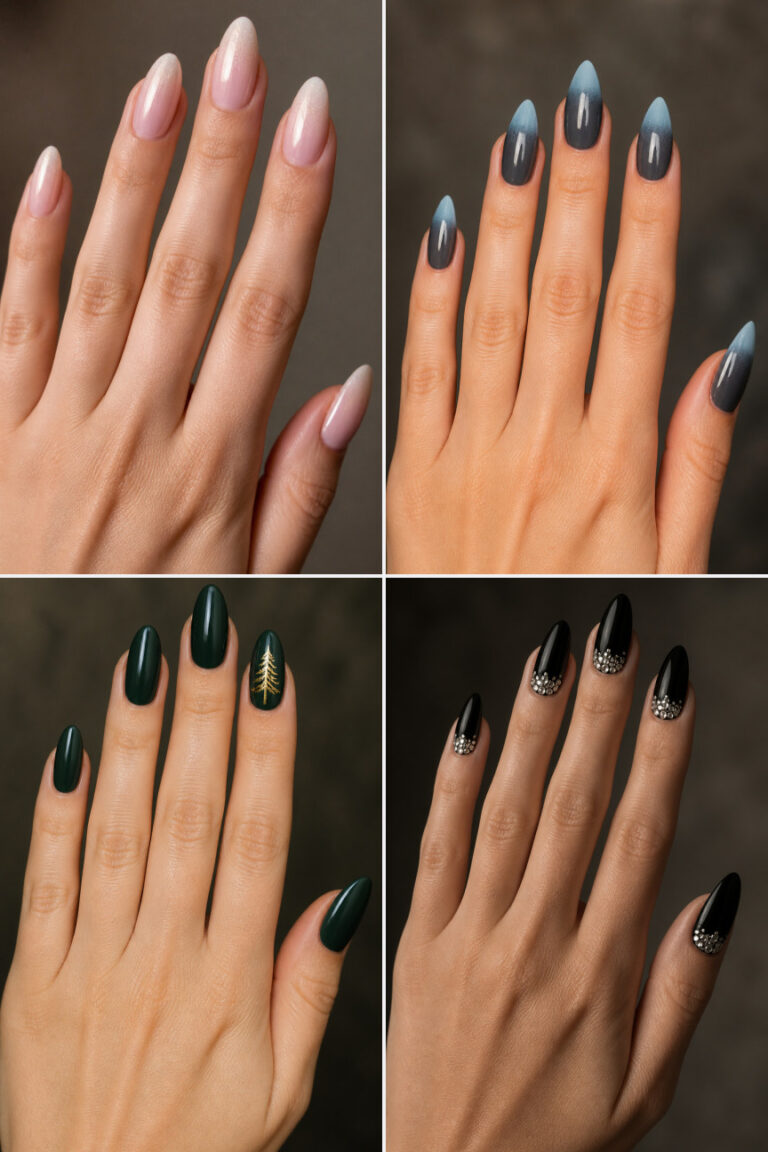 15 January Nail Designs for Almond Nails with Winter Details