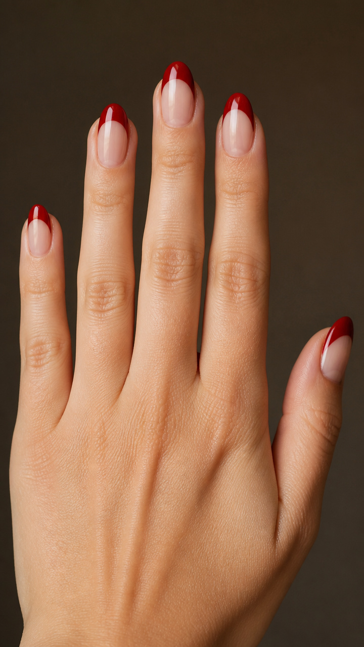 Glossy Cherry Red Half-Moon