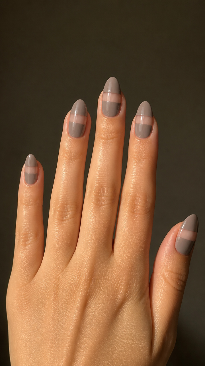 Cool Taupe Almond with Negative Space Band