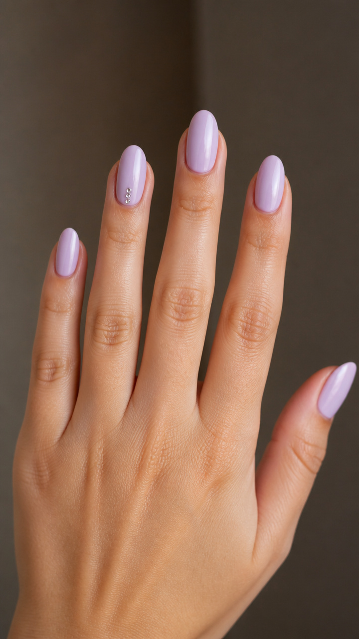Pale Lilac with Tiny Rhinestone Trail