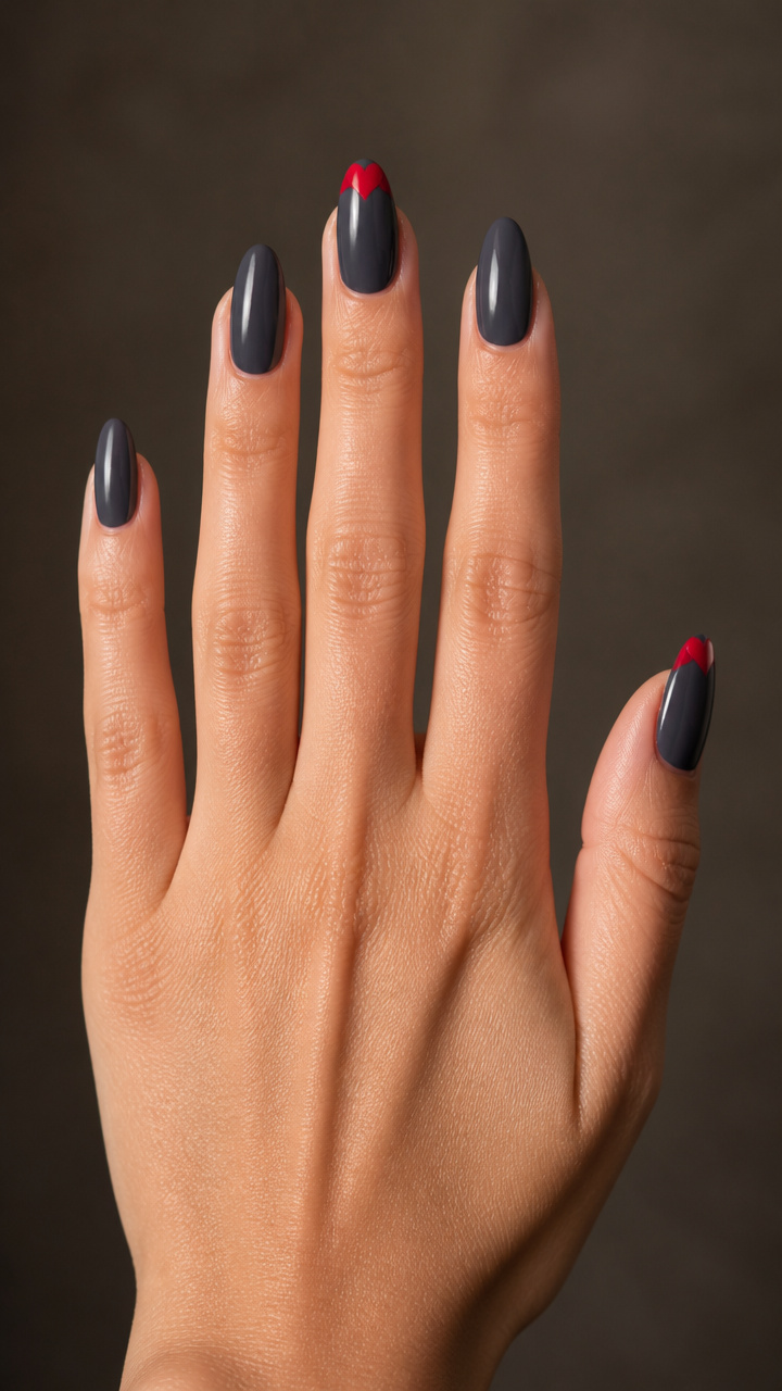Graphite Gray with Red Accent Heart Tip