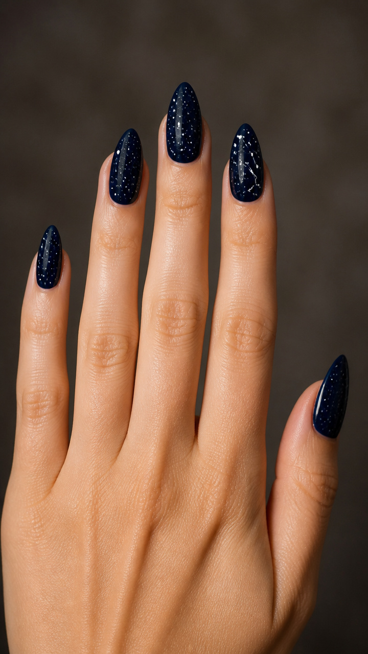 Midnight Navy with Starfield Dotting Design