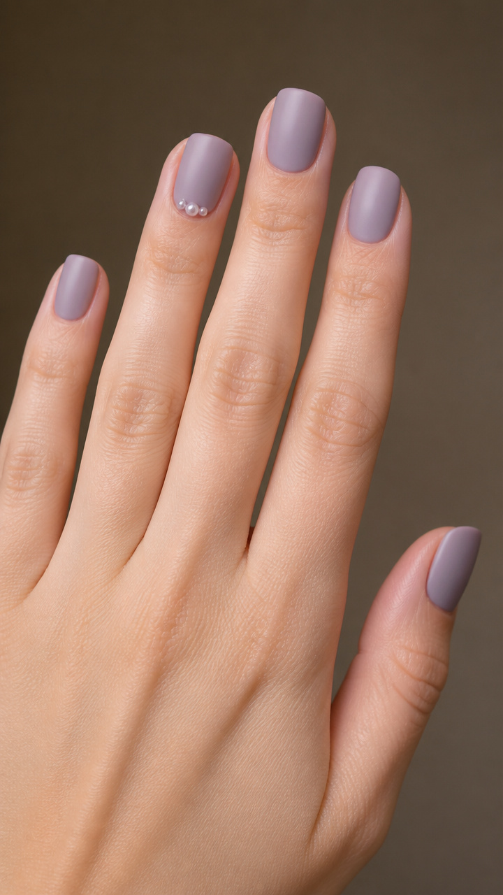 Dusty Lavender with Tiny Pearl Accents