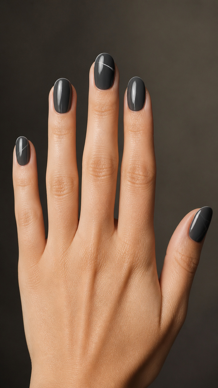 Charcoal Gray with Single Line Art Accent