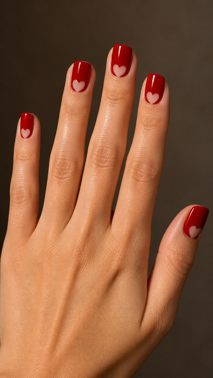 Candy Apple Red With Clear Cut-Out Hearts