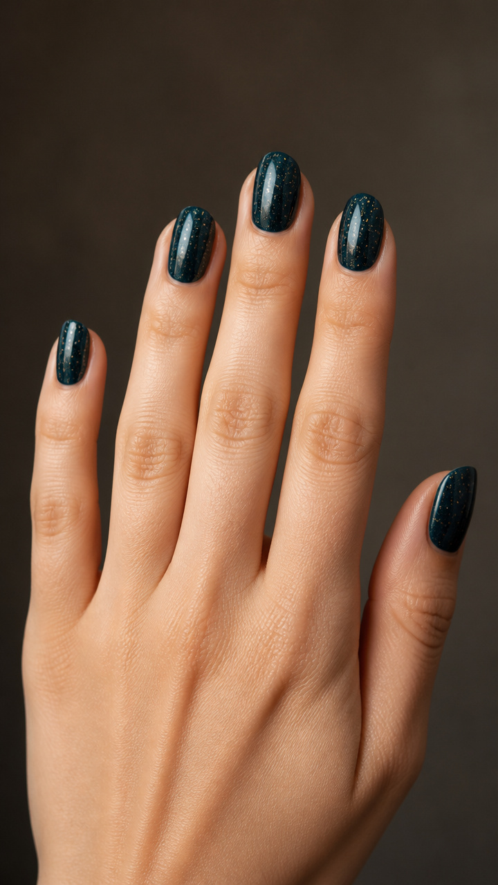 Blackened Teal With Gold Flecks