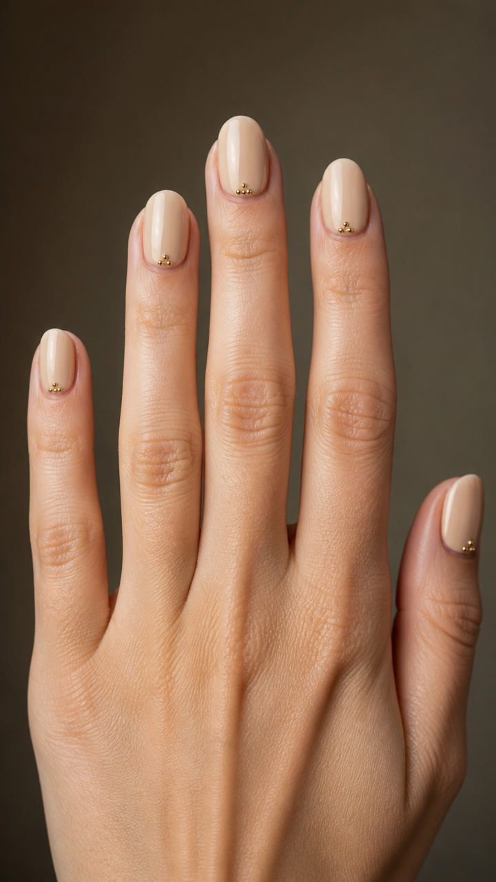 Oatmeal Creme with Tiny Gold Dot Cluster