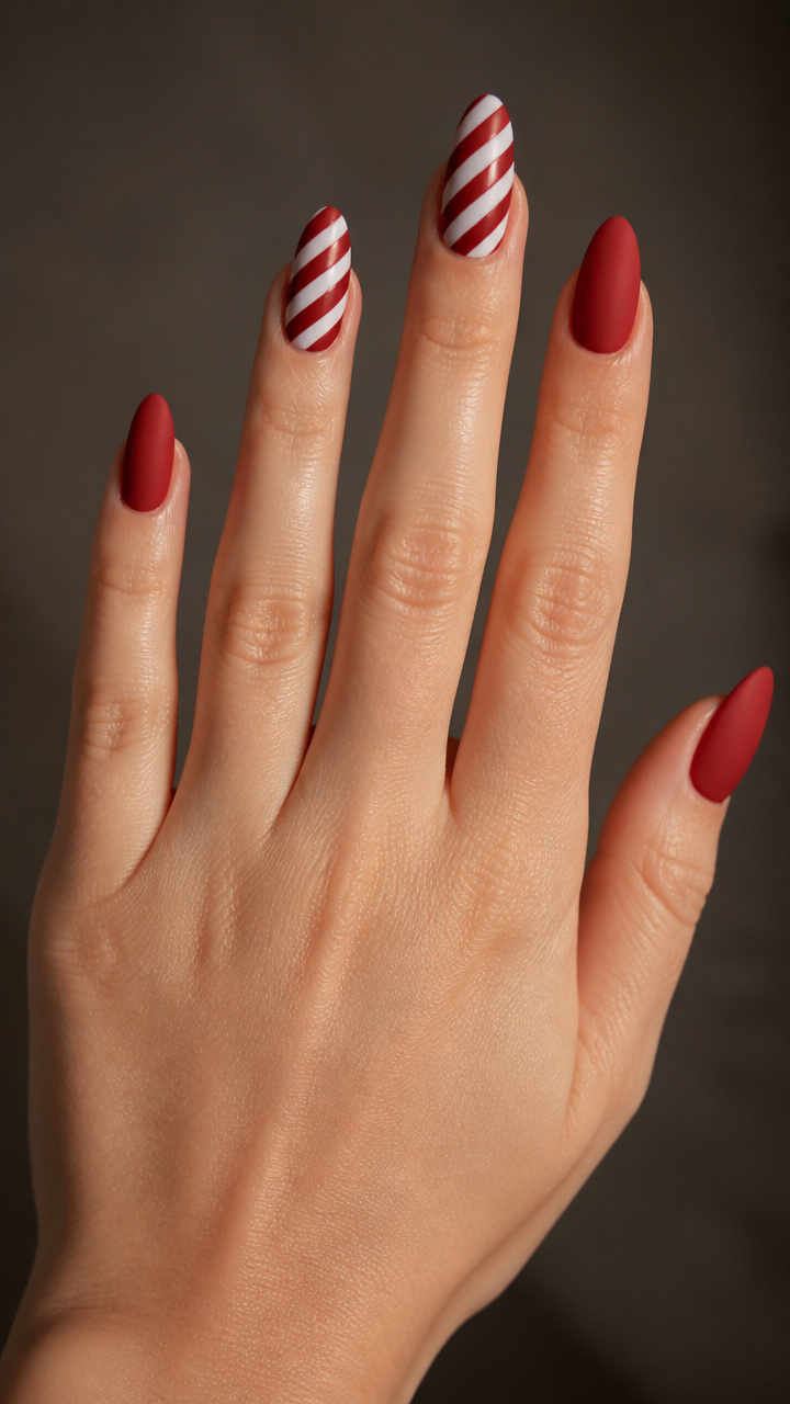 Candy Cane Stripe Meets Matte Cherry Red