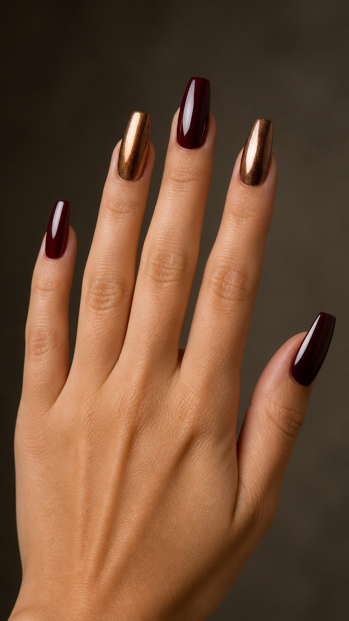 Bronze Metallic X Deep Wine Stain