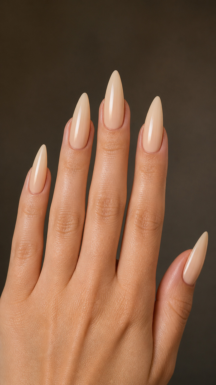 Vanilla Glaze Finish on Stiletto Shape
