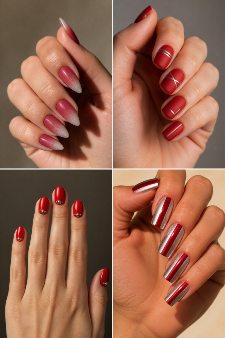 15 Red and Silver Nail Designs for a Glamorous Modern Manicure