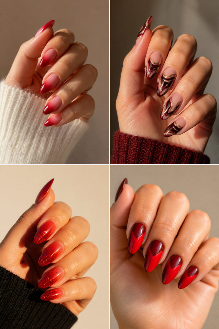 15 Red Nail Designs for Almond-Shaped Nails That Look Stunning