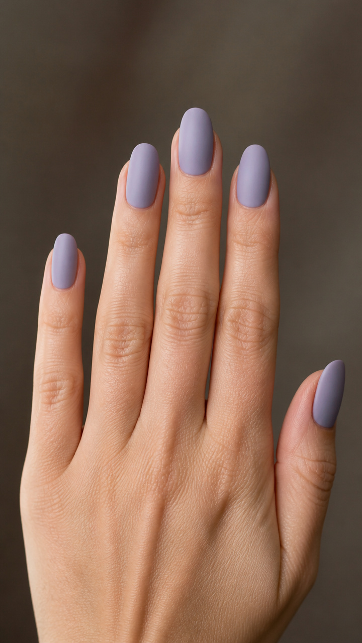 Frosted Lavender Matte Manicure