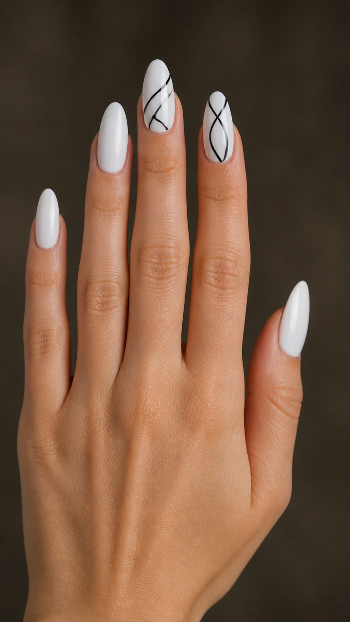 Black and White Abstract Line Accents